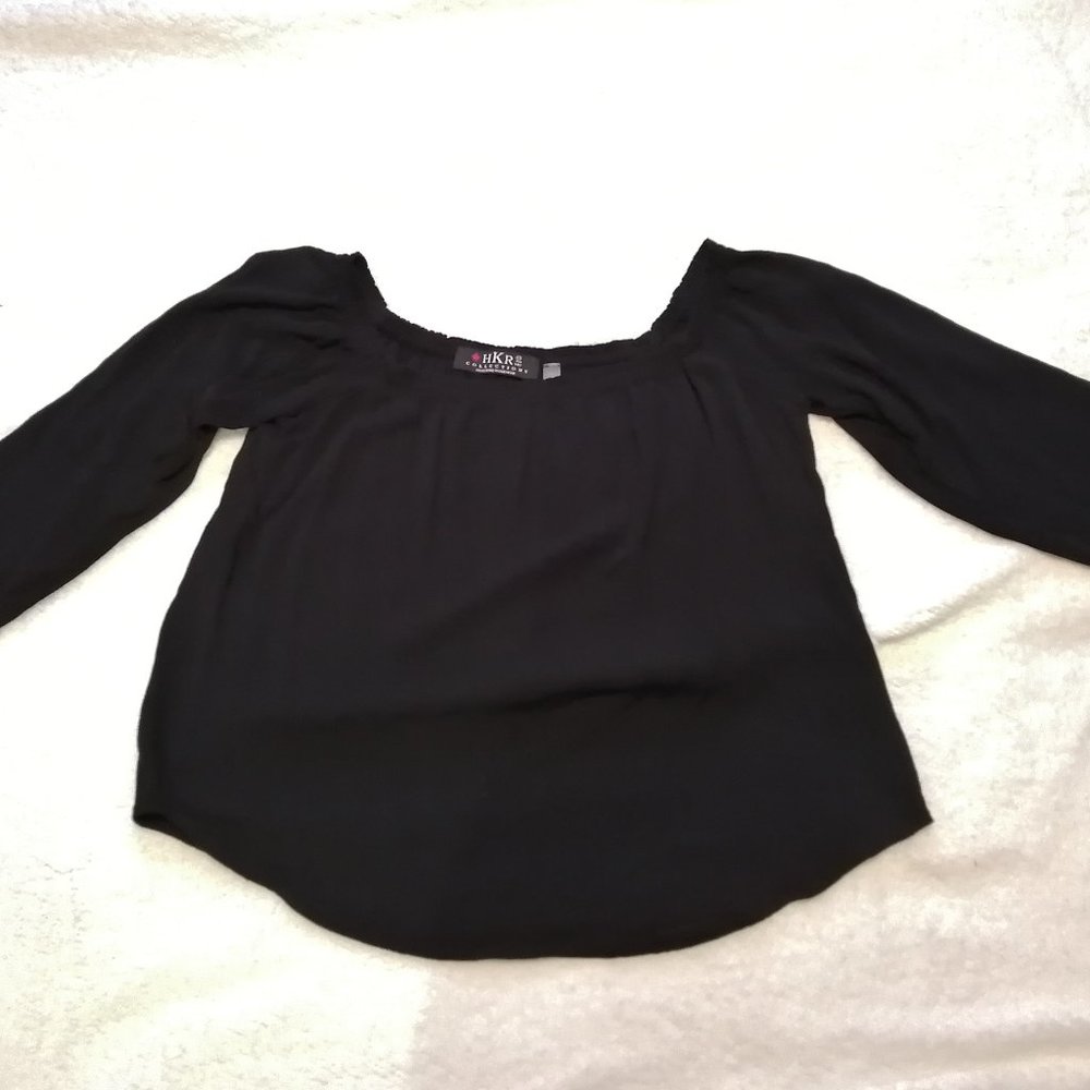 Black off-the-shoulder blouse